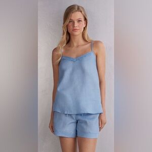 Intimissimi Pure Linen Light Blue Sleepwear Set‎ Women's Size S
